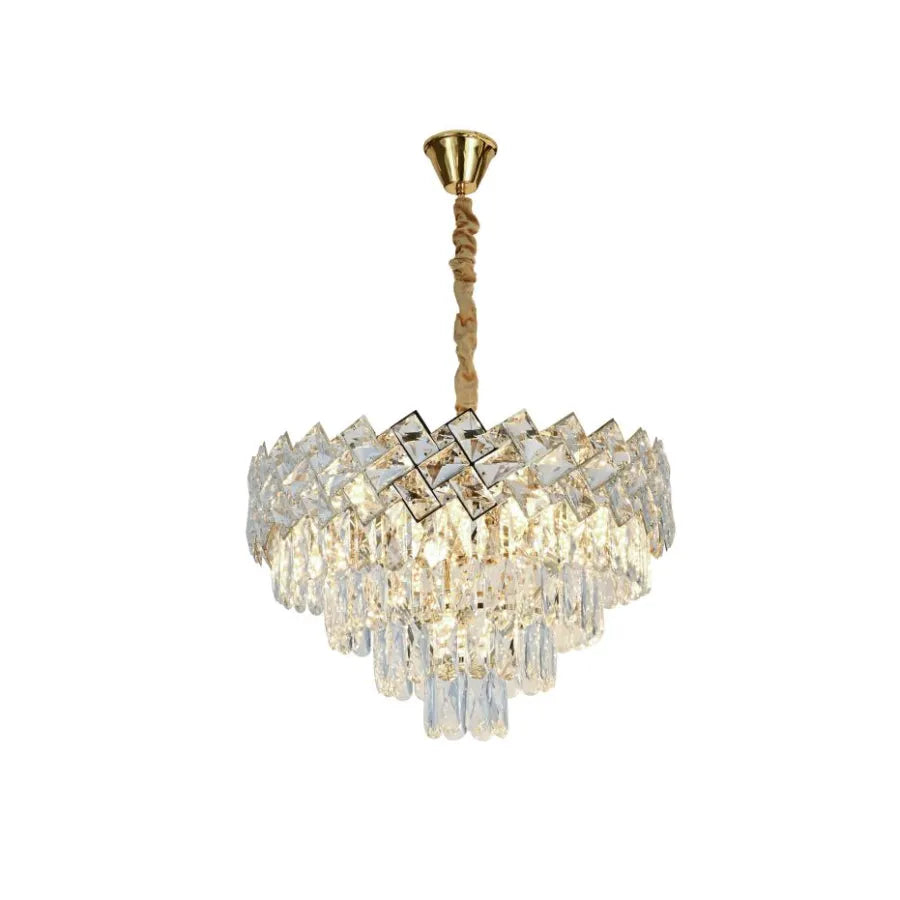 Candelabru Cristal WINDSOR Nobile 5xE14, Diametru 40cm, Auriu Lucios, Inaltime Reglabila [3]