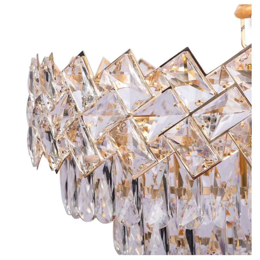 Candelabru Cristal WINDSOR Nobile 5xE14, Diametru 40cm, Auriu Lucios, Inaltime Reglabila [2]