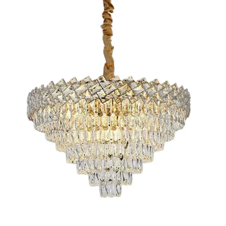 Candelabru Cristal WINDSOR Supremo 16xE27, Diametru 80cm, Auriu Lucios, Inaltime Reglabila [1]