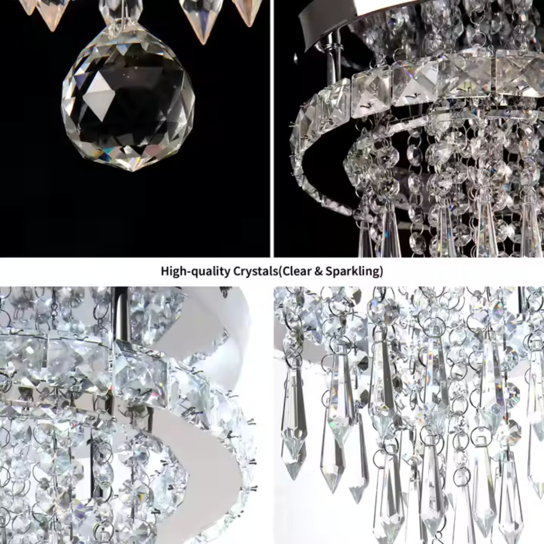 Candelabru LED Alberico Rotund, 20W, Lumina Rece/Calda/Neutra, Cristal, Crom Lucios [2]