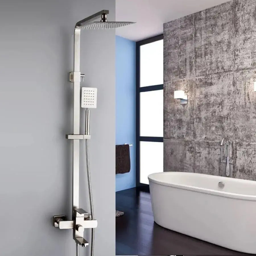 Coloana de dus, Inox, para patrata, efect ploaie, 3 functii, montare pe perete, Satinat, Accesorii Incluse, LY005 [3]