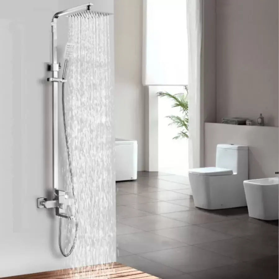 Coloana de dus, Inox, para patrata, efect ploaie, 3 functii, montare pe perete, Satinat, Accesorii Incluse, LY005 [4]
