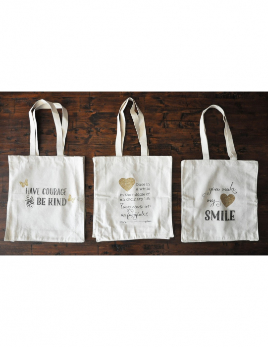 Geanta canvas TOTE maner alb [1]