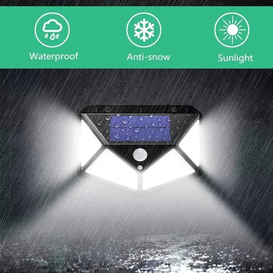Lampa Solara cu Senzor de Miscare, 100 LED-uri, 20W, IP.65, Negru [4]