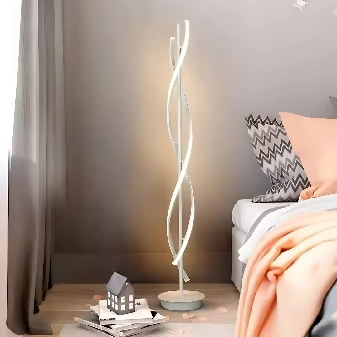 Lampadar LED Upsilon, 48W, lumina Rece/Calda/Neutra, Metal si Acril, Alb [2]