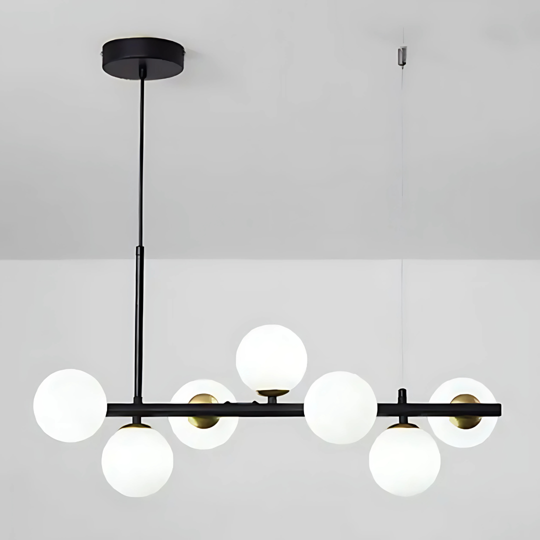Lustra cu bec moderna LOFT Pavilion, 7x G9, Alb Negru, Metal, Inaltime Reglabila [3]