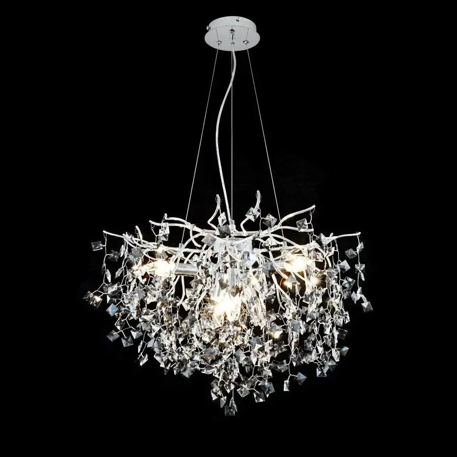 Lustra cu Cristal Konnan 6*E14 Diametru 60cm Alb [1]
