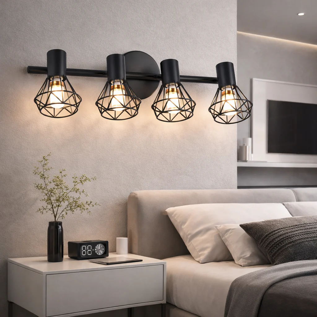 Lustră DIAMOND Negru cu 4 Abajururi Tip Diamant, E14, Design Modern pentru Hol, Living sau Dormitor [4]