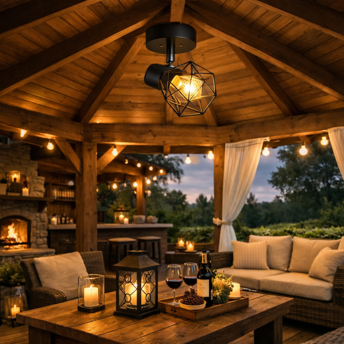 Lustră DIAMOND Negru E14, Metalic negru Tip Diamant, ideal pentru Hol și Dormitor [3]