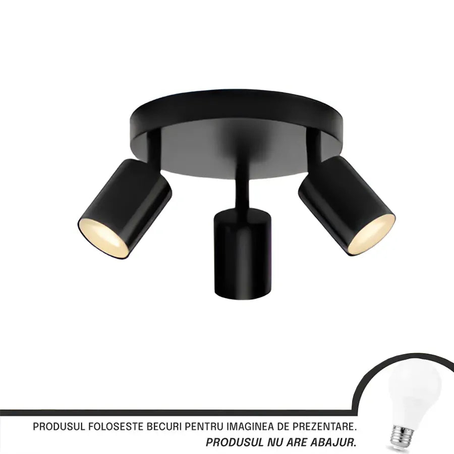 Lustra Joom cu Proiectoare Rotund, 3 X GU10, Negru [1]