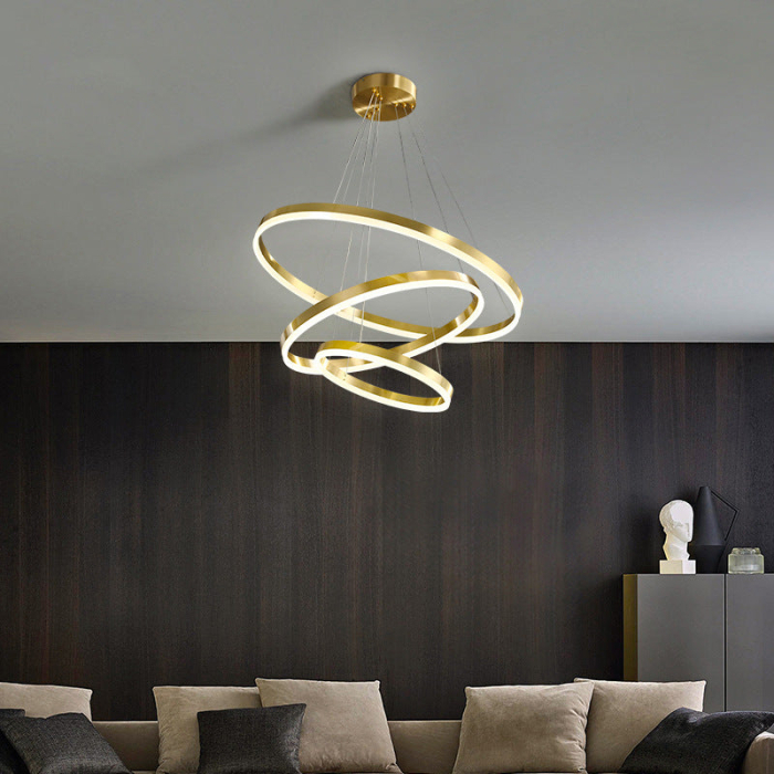 Lustra LED 152W - Dimabila, Telecomanda, Design Premium Auriu, Lumina Rece/Calda/Neutra, Inaltime Reglabila – Alessandro [5]