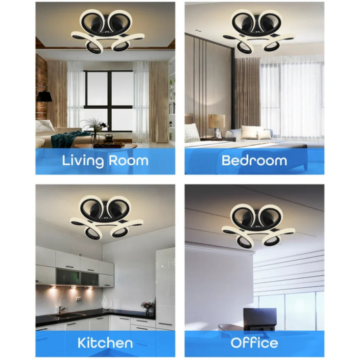 Lustra LED 15W, negru mat, lumina rece/calda/neutra, design spiral, moderna [8]