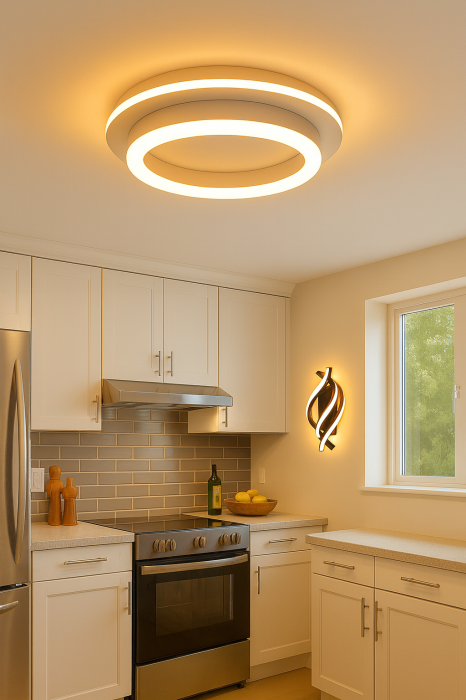 Lustra LED 24W, Rotunda 20cm, Alb – 3 Tipuri Lumina - Moderna [3]