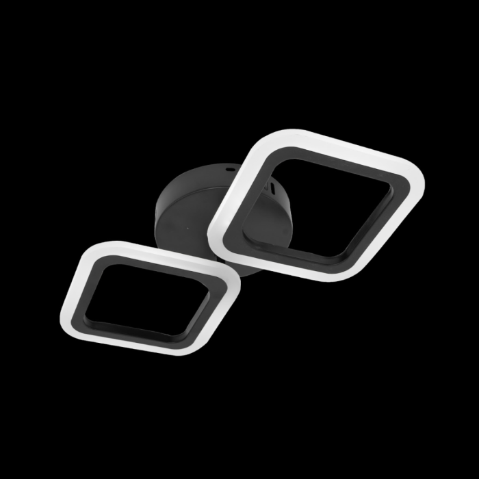 Lustra LED 30W cu 2 forme patrate, lumina rece calda neutra, design modern negru pentru interior [5]