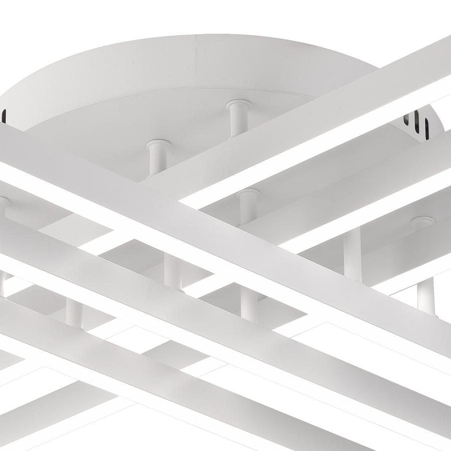 Lustra LED 82W cu telecomanda, iluminare CCT, design alb modern [7]