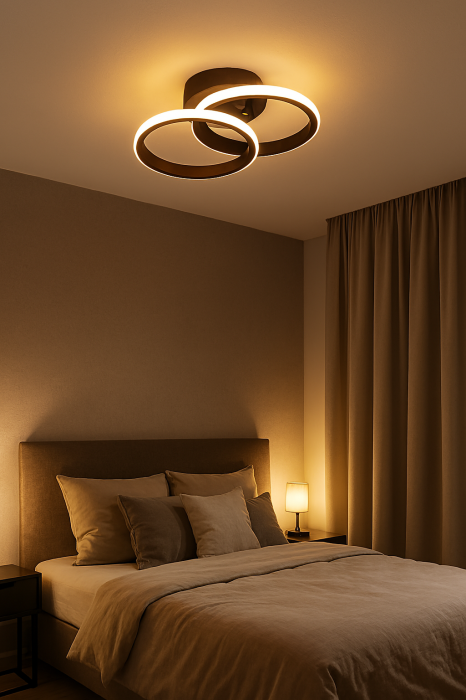 Lustra LED Circulara 24W – 2 brate, finisaj negru, design modern - MEC [4]