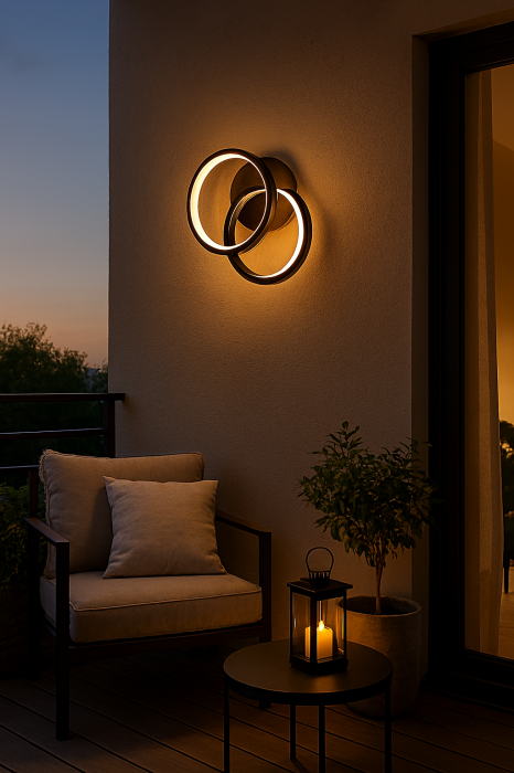 Lustra LED Circulara 24W – 2 brate, finisaj negru, design modern - MEC [6]