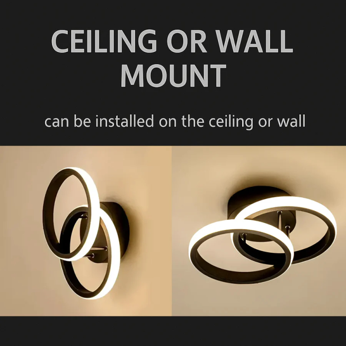 Lustra LED Circulara 24W – 2 brate, finisaj negru, design modern - MEC [7]