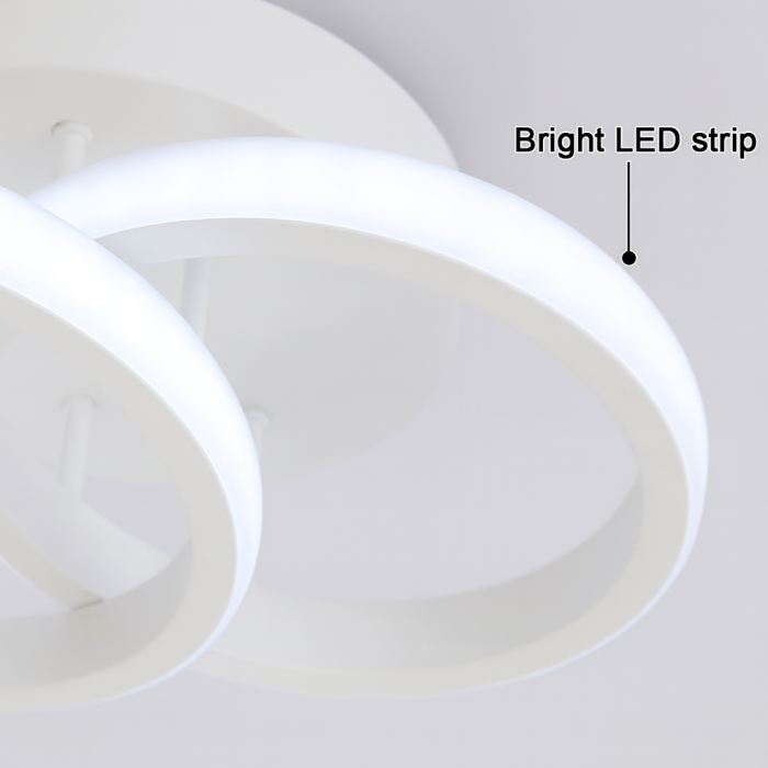 Lustra LED Circulară 24W, 2 Cercuri, Alb – Lumina Rece/Calda/Neutra [4]