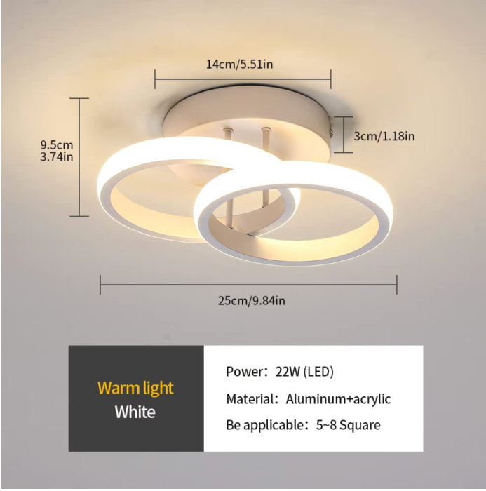 Lustra LED Circulară 24W, 2 Cercuri, Alb – Lumina Rece/Calda/Neutra [9]