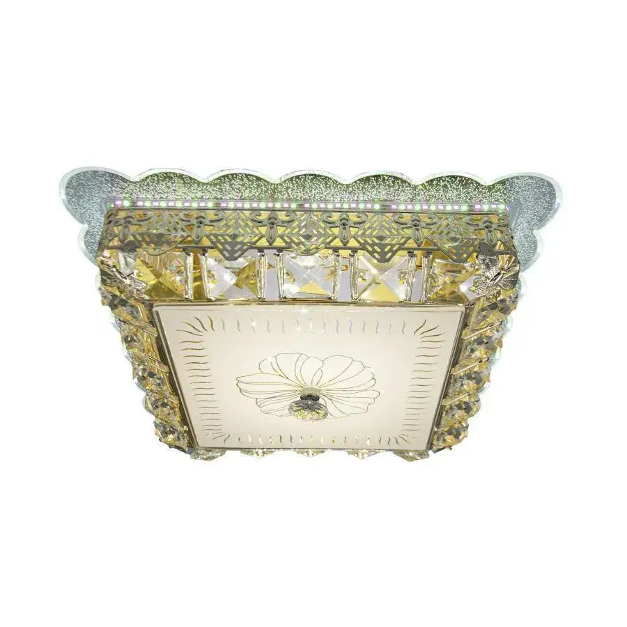Lustra LED cu cristal ANAIDA RGB 20W, lumina Calda, 3000K, Auriu [2]