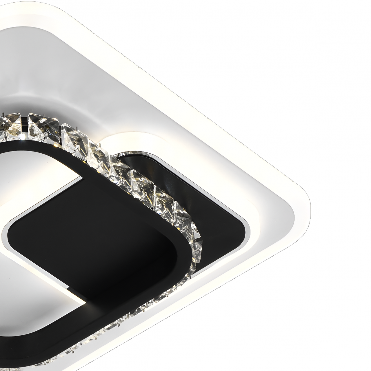 Lustra LED cu cristal ARIELLA 40W, Patrata, lumina Rece/Calda/Neutra, Negru [2]
