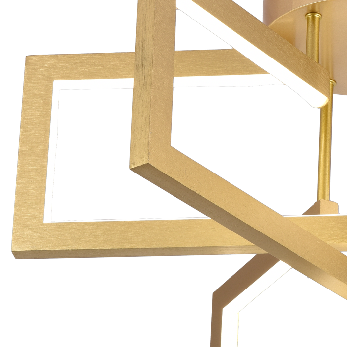 Lustra LED cu telecomanda 73W, 3 Elemente, lumina Rece/Calda/Neutra, Dimabila, Auriu [2]