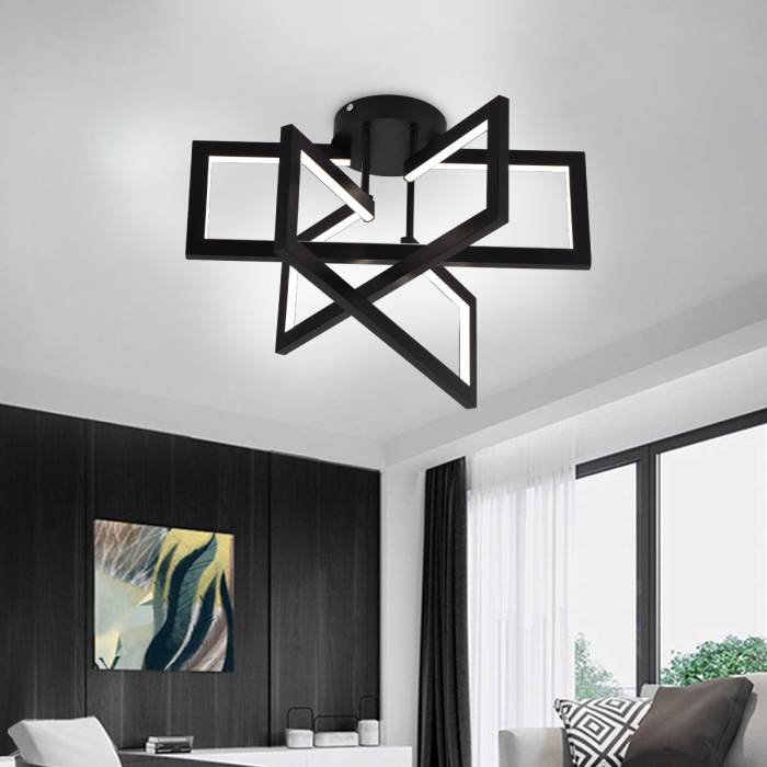 Lustra LED cu telecomanda 73W, 3 Elemente, lumina Rece/Calda/Neutra, Dimabila, Negru, LT750/3BK [3]