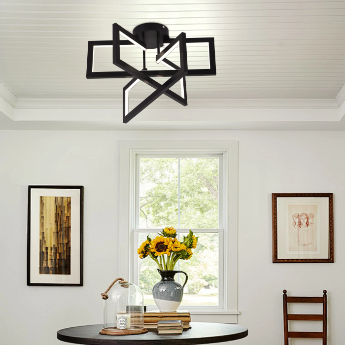 Lustra LED 72W 3 elemente telecomanda dimabila lumina reglabila negru - MEC [2]