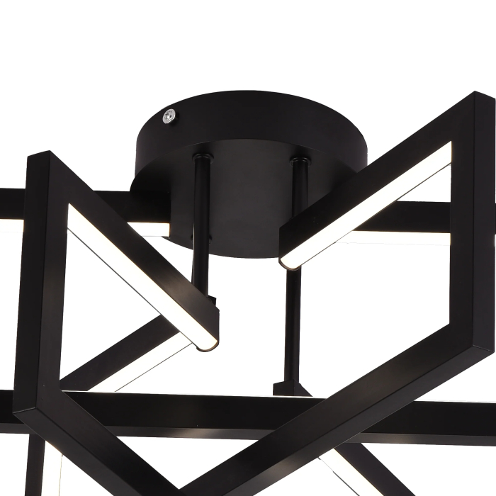 Lustra LED 72W 3 elemente telecomanda dimabila lumina reglabila negru - MEC [6]