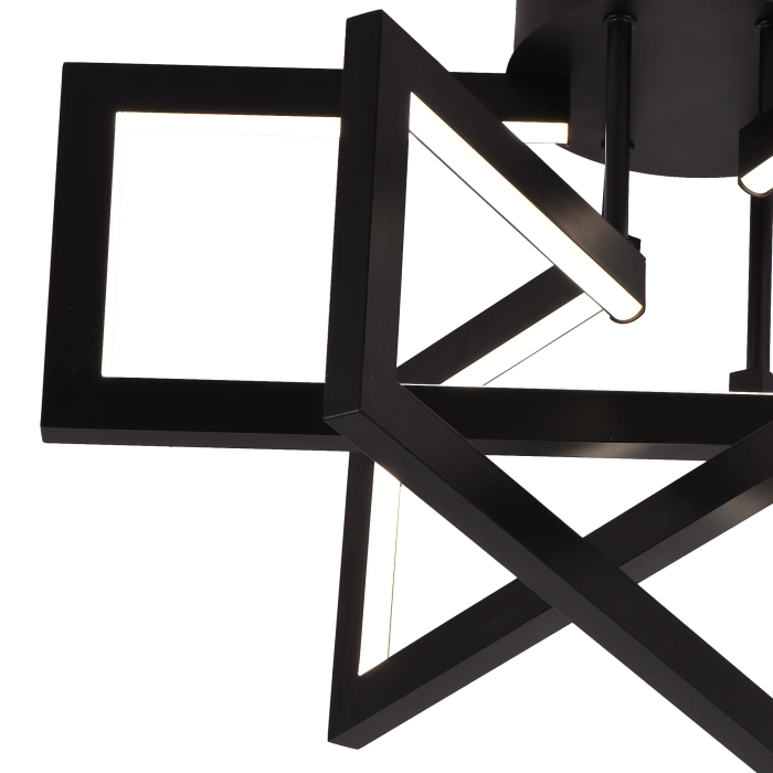 Lustra LED 72W 3 elemente telecomanda dimabila lumina reglabila negru - MEC [3]