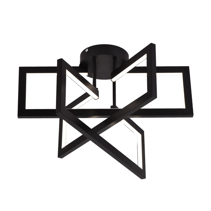 Lustra LED 72W 3 elemente telecomanda dimabila lumina reglabila negru - MEC [5]