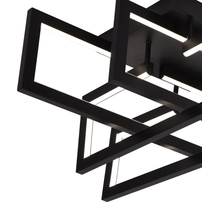 Lustră LED Alesandro QuadFrame, 115W, 4 Elemente, Dimabilă, 3 Tonuri de Lumină, Negru [3]