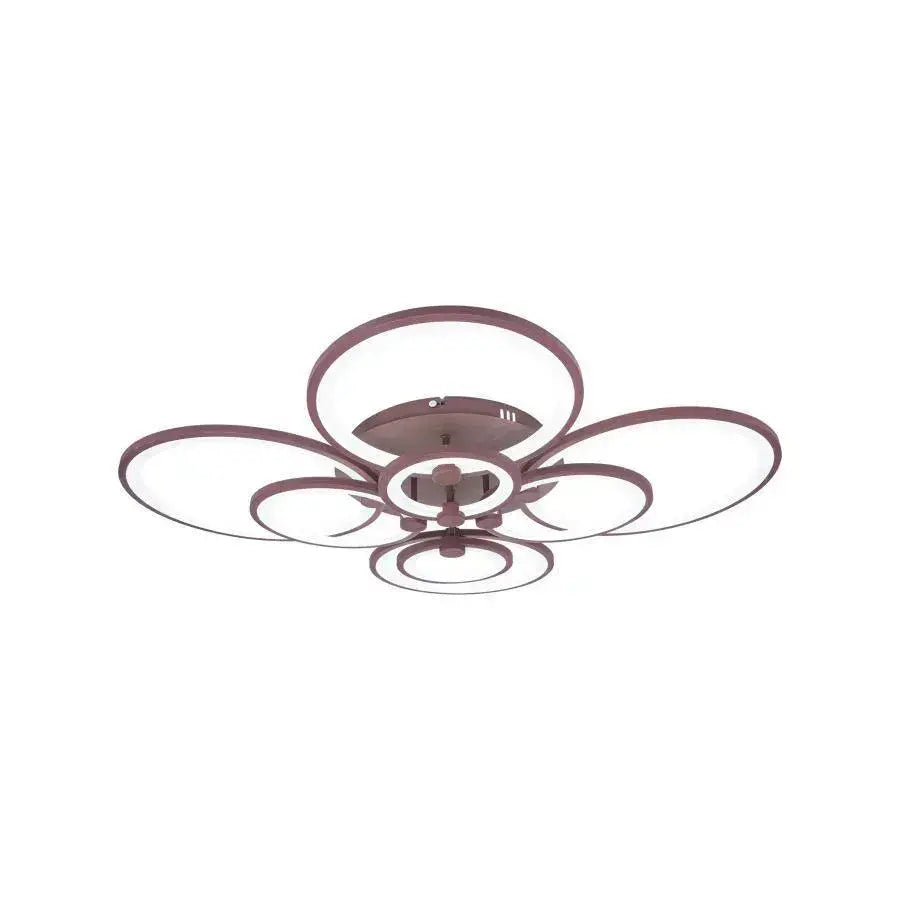 Lustra LED cu telecomanda ALANI 200W, 8 Cercuri, lumina Rece/Calda/Neutra, Dimabila, Maro [2]