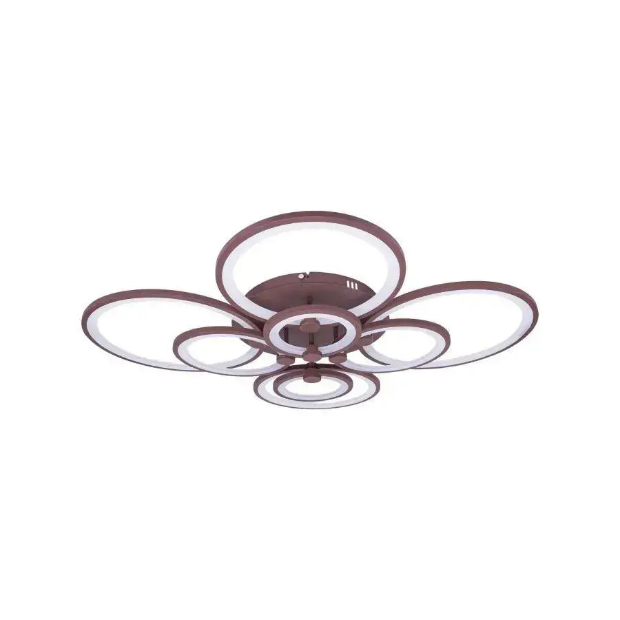 Lustra LED cu telecomanda ALANI 200W, 8 Cercuri, lumina Rece/Calda/Neutra, Dimabila, Maro [3]