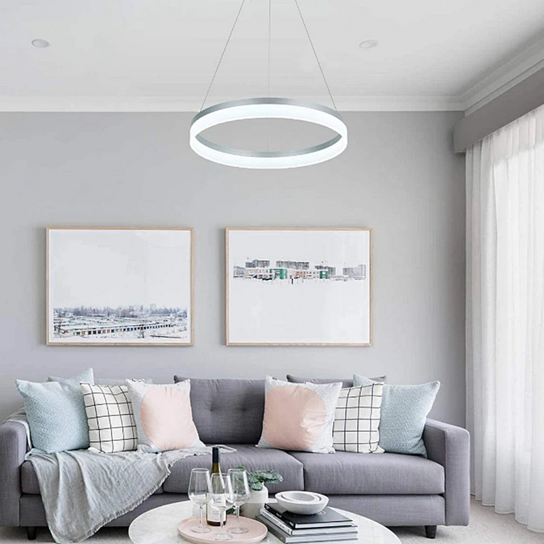 Lustra LED cu telecomanda ANINA 33W, lumina Rece/Calda/Neutra, Dimabila, Alb, Inaltime Reglabila [4]