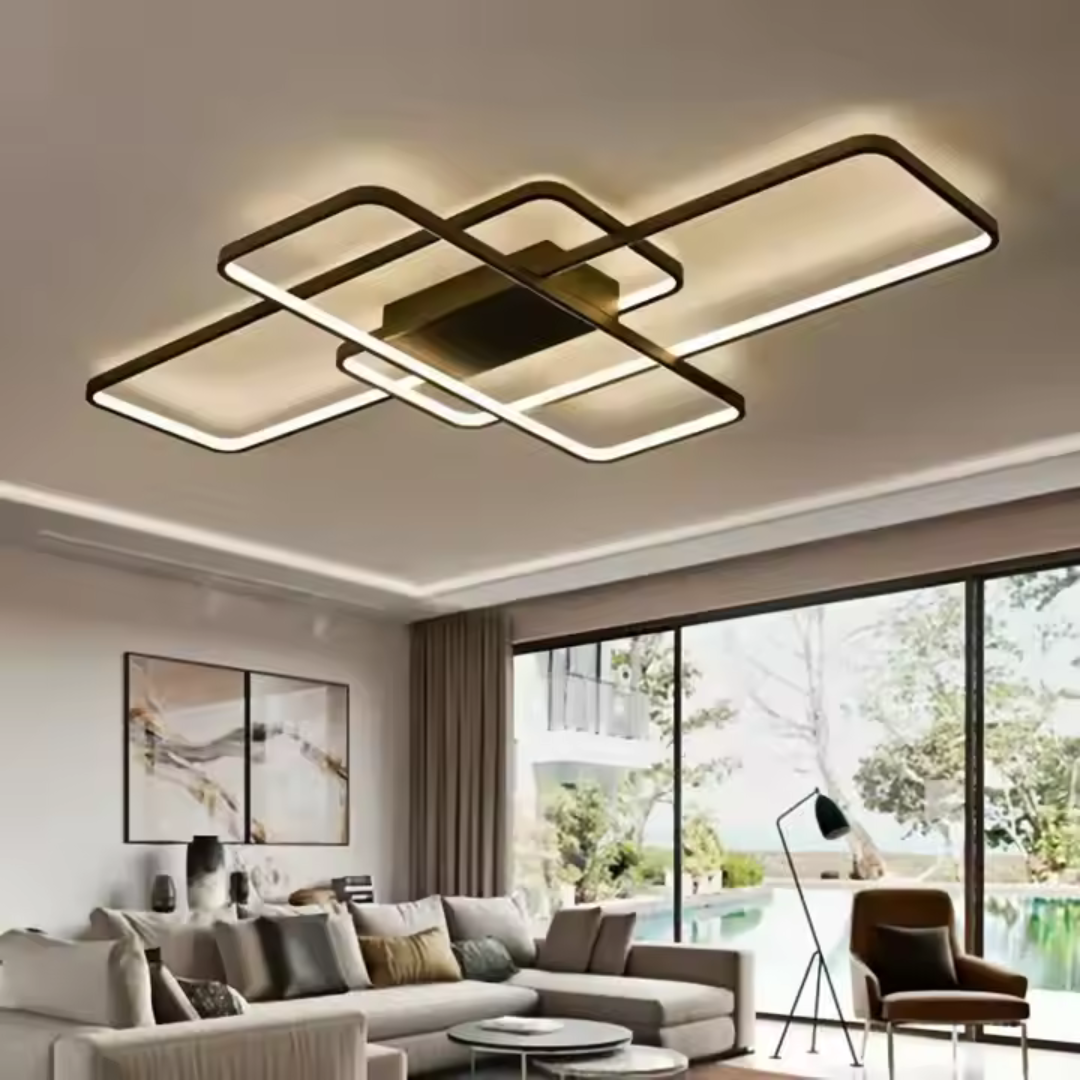 Lustra LED cu telecomanda AXIS 96W, 3 Elemente, lumina Rece/Calda/Neutra, Dimabila, Negru [4]
