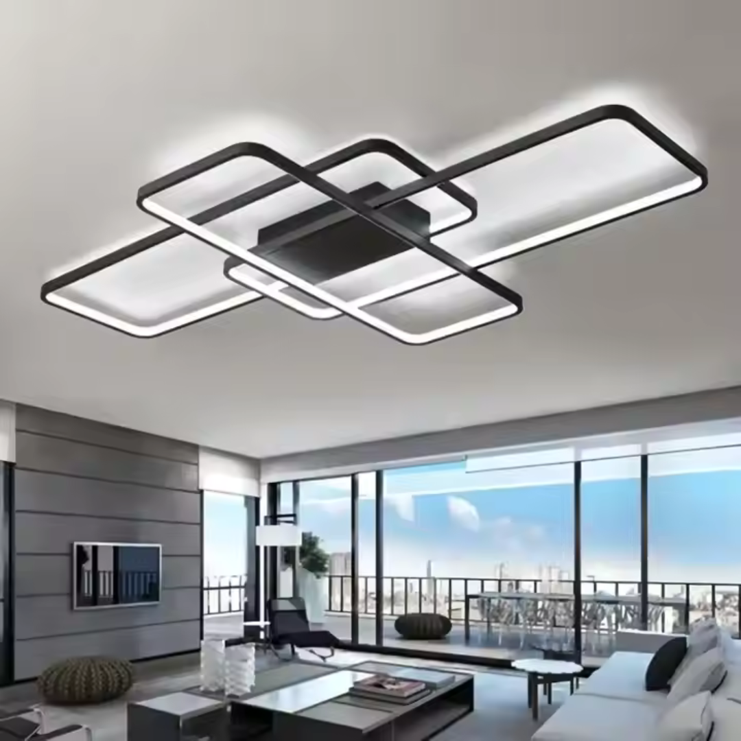 Lustra LED cu telecomanda AXIS 96W, 3 Elemente, lumina Rece/Calda/Neutra, Dimabila, Negru [3]