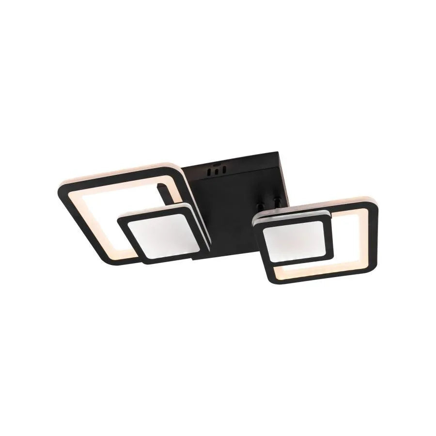 Lustra LED cu telecomanda BALANS 48W, 2 Patrate, lumina Rece/Calda/Neutra, Dimabila, Negru [2]