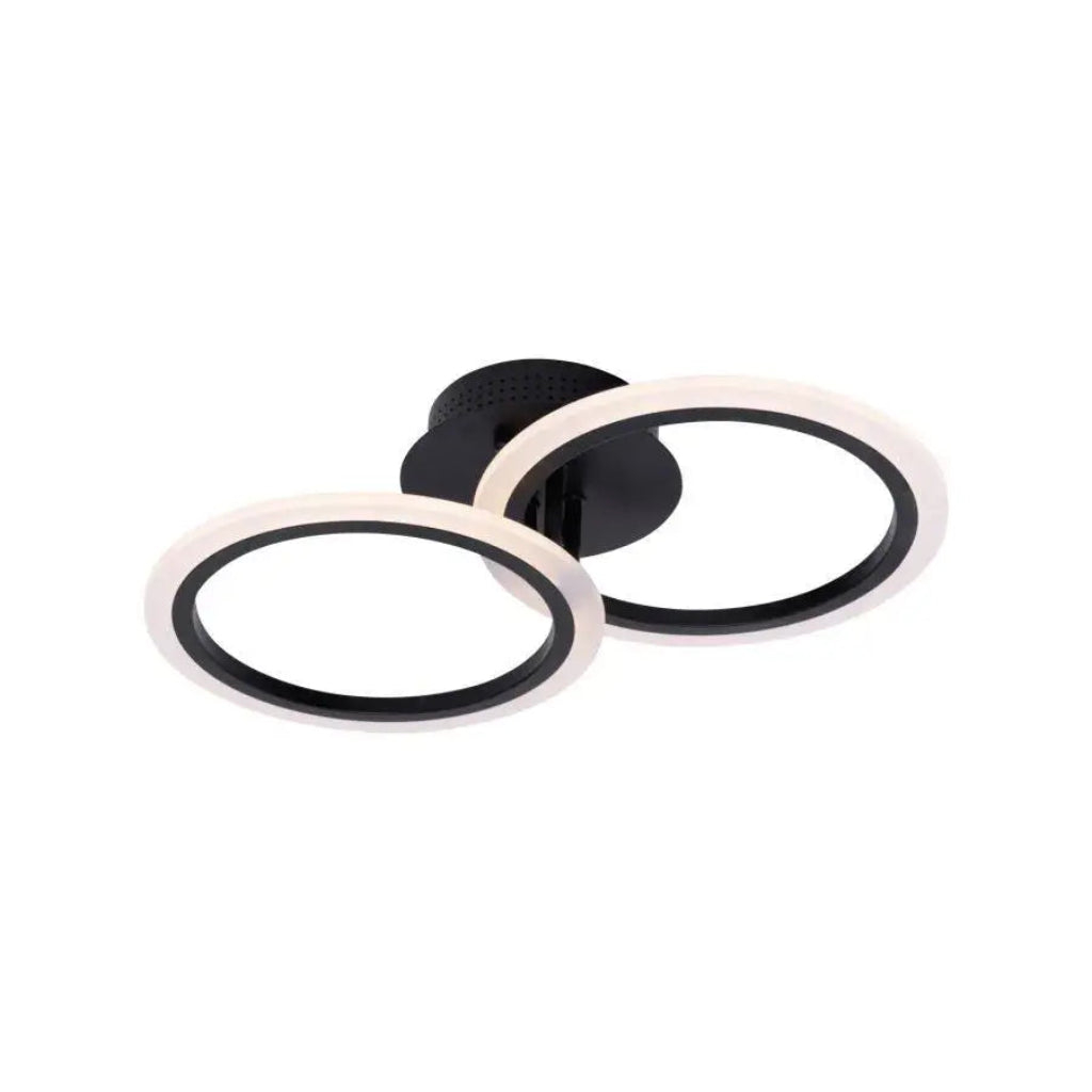 Lustra LED cu telecomanda BETTY 28W, 2 Cercuri, lumina Rece/Calda/Neutra, Dimabila, Negru [3]