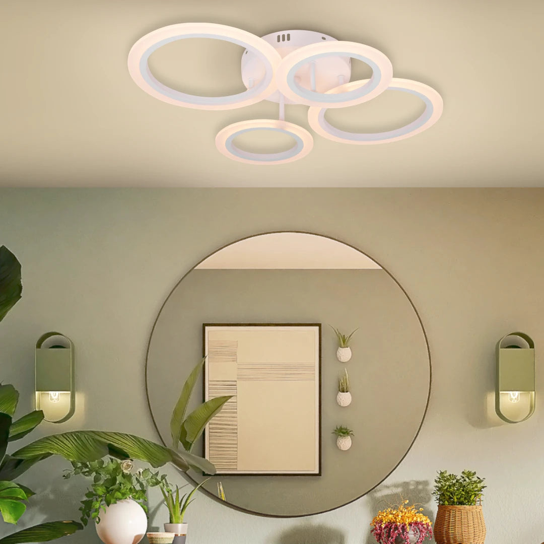 Lustra LED cu telecomanda BETTY 44W, 4 Cercuri, lumina Rece/Calda/Neutra, Dimabila, Alb [3]