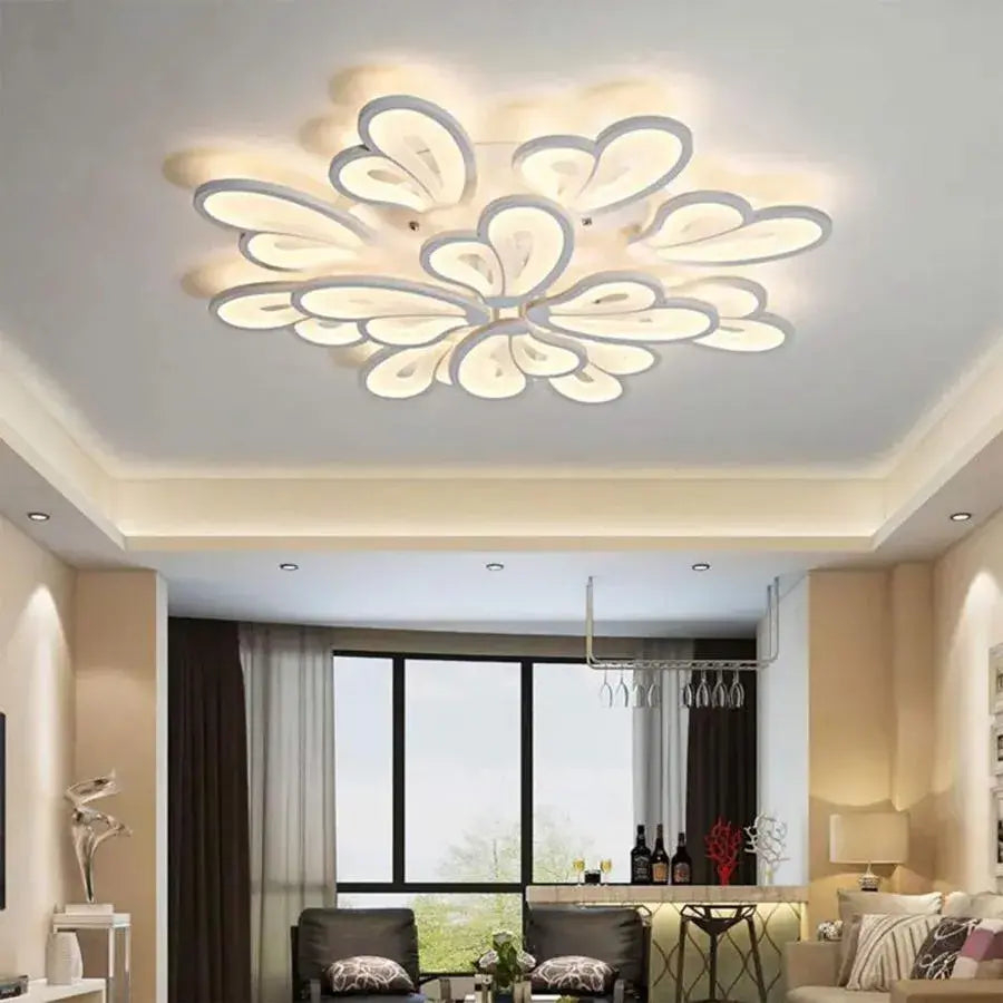 Lustra LED cu telecomanda BLOSSOM 143W, 12 Petale, lumina Rece/Calda/Neutra, Dimabila, Alb [1]