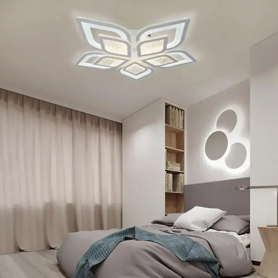 Lustra LED cu telecomanda DALIA 170W, 5 Petale, lumina Rece/Calda/Neutra, Dimabila, Alb [3]