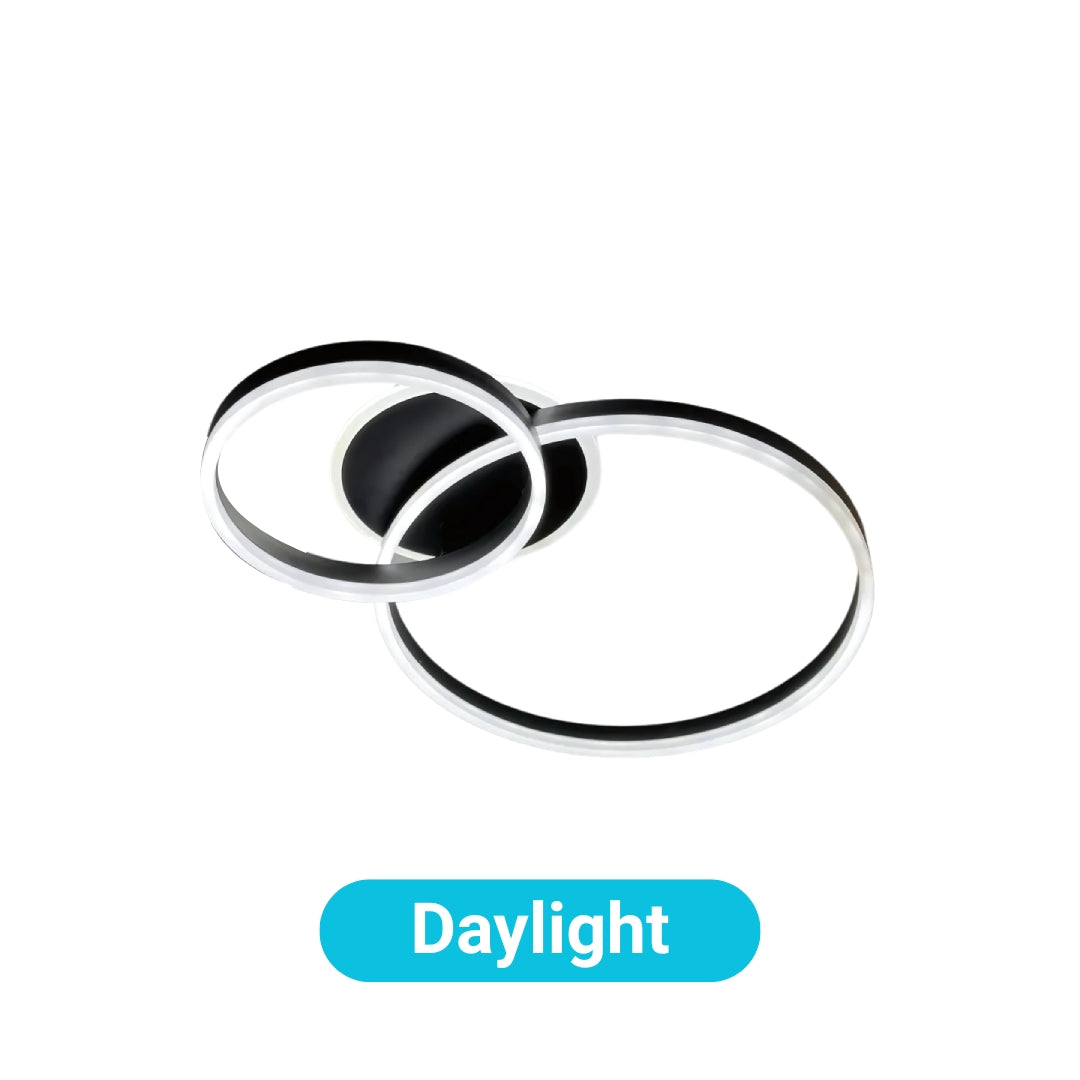 Lustra LED cu telecomanda ELISABETH 71W, 2 Cercuri, lumina Rece/Calda/Neutra, Dimabila, Negru [3]