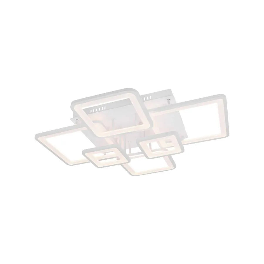 Lustra LED cu telecomanda ELLA 124W, 6 Patrate, lumina Rece/Calda/Neutra, Dimabila, Alb [3]