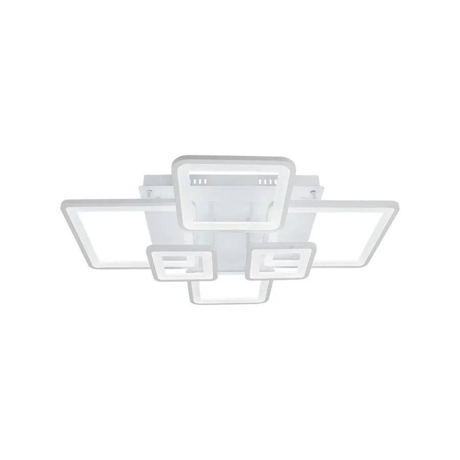 Lustra LED cu telecomanda ELLA 124W, 6 Patrate, lumina Rece/Calda/Neutra, Dimabila, Alb [2]