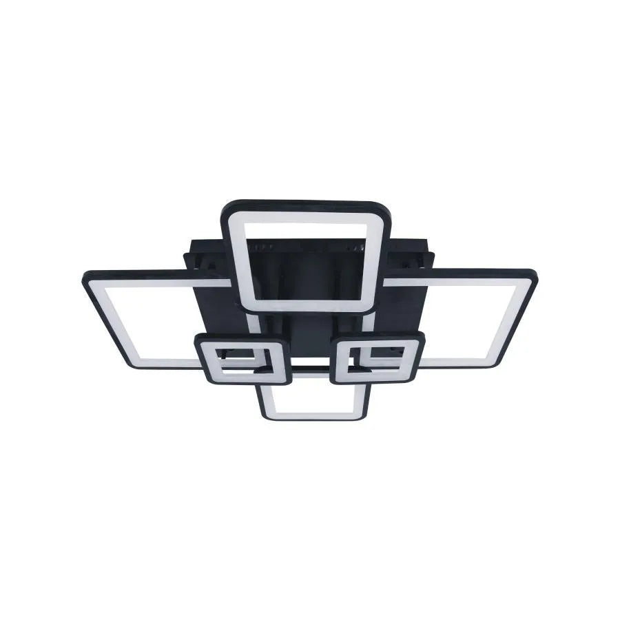 Lustra LED cu telecomanda ELLA 124W, 6 Patrate, lumina Rece/Calda/Neutra, Dimabila, Negru [4]