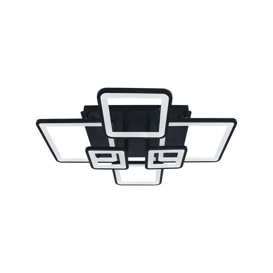 Lustra LED cu telecomanda ELLA 124W, 6 Patrate, lumina Rece/Calda/Neutra, Dimabila, Negru [3]