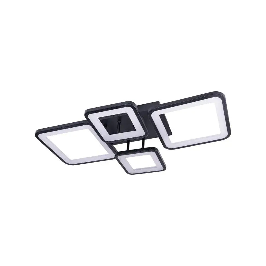 Lustra LED cu telecomanda ELLA 85W, 4 Patrate, lumina Rece/Calda/Neutra, Dimabila, Negru [4]