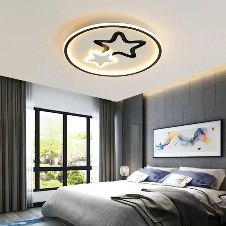 Lustra LED cu telecomanda EMELIANA 57W, Stea, lumina Rece/Calda/Neutra, Dimabila, Negru [1]